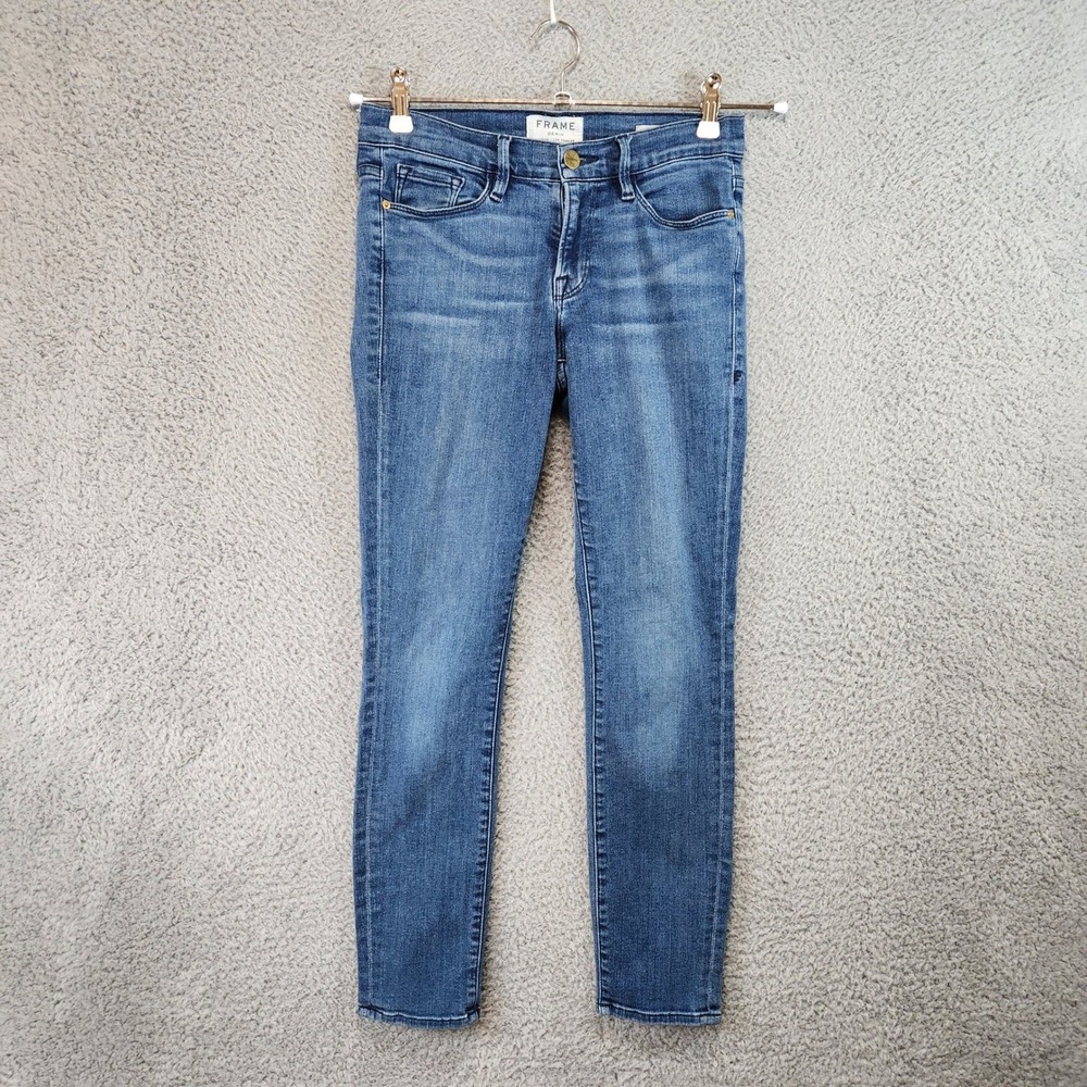 FRAME Denim Le Skinny de Jeanne Crop Jeans Size 27 (Measures 27x27) Med Wash Y2K